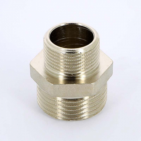 Ниппель переходной резьбовой латунный UNI-FITT никель 1&quot;х1/2&quot;