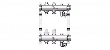 Коллекторная группа WESTER W903.2 нержавейка 1&quot;x3/4&quot; EK -2 выхода, без расходомеров