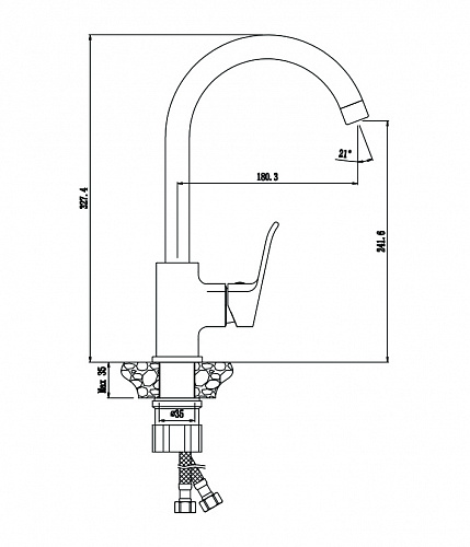 Смеситель для кухни OLIVE'S PLAZA 16430PL хром, латунь, упак (10 шт)