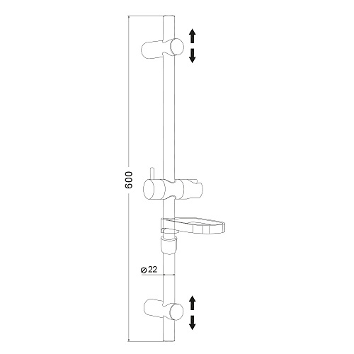 Штанга для душа OLIVE'S KD07 хром, уп. (10 шт)