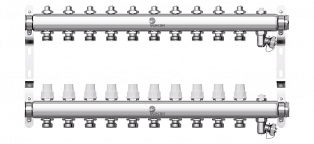 Коллекторная группа WESTER W903.10 нержавейка 1&quot;x3/4&quot; EK -10 выходов, без расходомеров