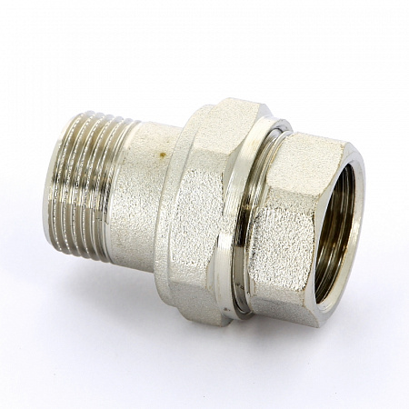 Американка ПРЯМАЯ резьбовая латунная UNI-FITT никель 3/4&quot; ВН, с прокладкой O-RING