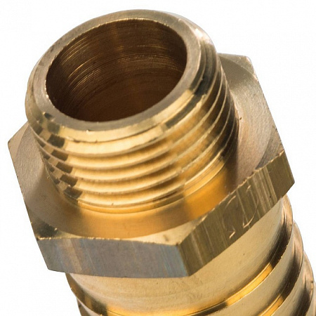 Штуцер резьбовой латунный STOUT без покрытия 1/2&quot;x25мм Н