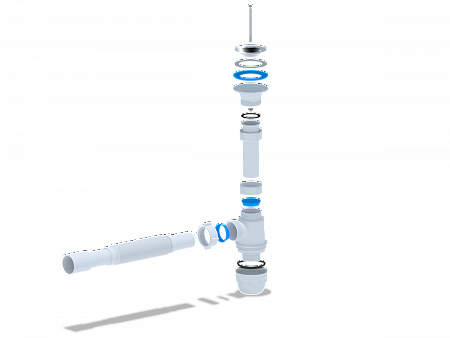 Сифон для умывальника пластиковый АНИПЛАСТ ЮНГ BM1015 11/4&quot;х32 с гибкой трубой 32х32/40