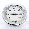 Термометр биметаллический погружной UNI-FITT Ø80-1/2&amp;quot;, гильза 50 мм, +120°C
