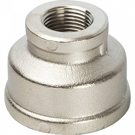 Муфта переходная резьбовая латунная STOUT никель 1/4&quot;X1/8&quot; В