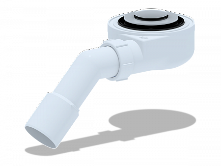 АНИПЛАСТ Сифон для душевого поддона 11/2&quot;х50 h=55mm, хром, клик-клак, сетка,  с переходной трубой 45