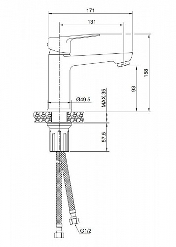 Смеситель для раковины OLIVE'S TIESO 26100TS хром, латунь, уп. (10 шт)