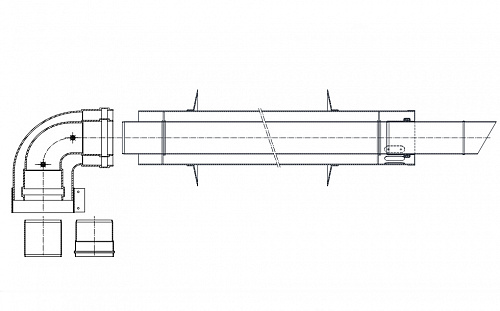 Комплект коаксиальный TERMICA Ø60/100 (ARISTON-BAXI-PROTHERM-TERMICA-VAILLANT-VIESSM) антилед