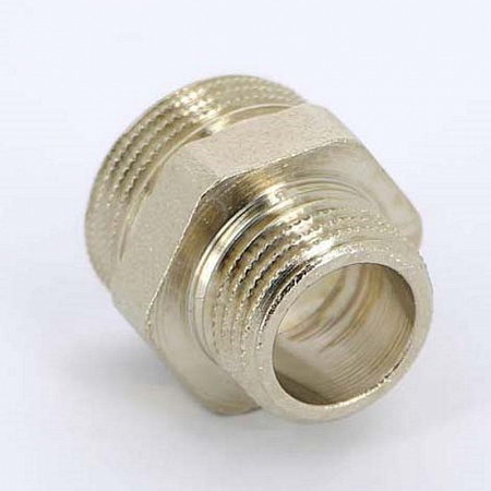 Ниппель переходной резьбовой латунный UNI-FITT никель 11/2&quot;х1&quot;