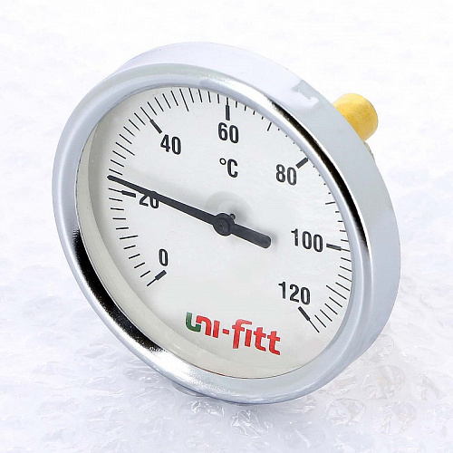 Термометр биметаллический погружной UNI-FITT Ø80-1/2&amp;quot;, гильза 50 мм, +120°C