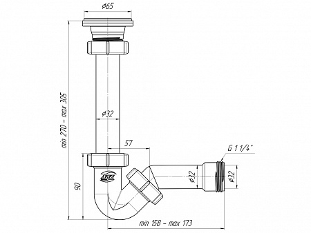 Сифон для биде АНИПЛАСТ BD1000 11/4&quot;х32