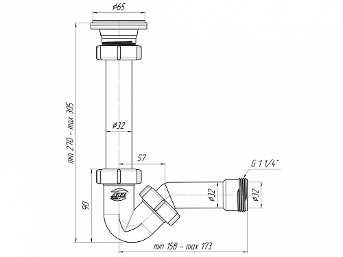 Сифон для биде АНИПЛАСТ BD1000 11/4&amp;quot;х32