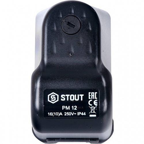 Реле давления для насоса STOUT для водоснабжения PM12G, 3-12 бар,1/4&amp;quot;, с накидной гайкой