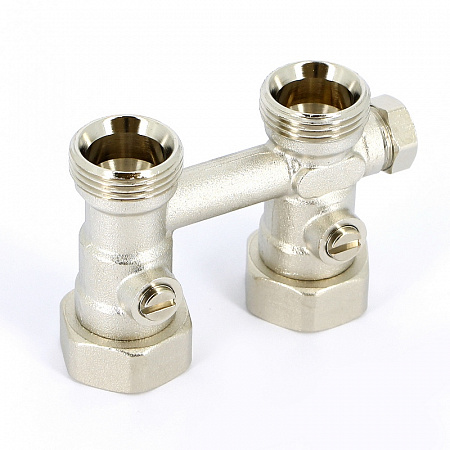 Узел-мультифлекс нижней подводки UNI-FITT прямой, Н-образный, 3/4&quot;х3/4&quot;ЕК, с байпасом