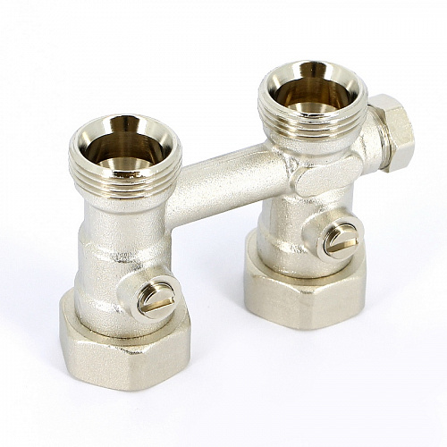 Узел-мультифлекс нижней подводки UNI-FITT прямой, Н-образный, 3/4&amp;quot;х3/4&amp;quot;ЕК, с байпасом
