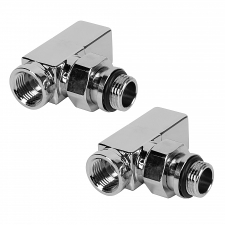 Набор дизайн-вентилей ROYAL THERMO CUBE 1/2&quot; угловой, хром (НС-1193191)