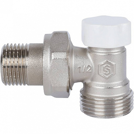 Клапан запорно-балансировочный угловой STOUT 1/2&quot;х3/4&quot;ЕК