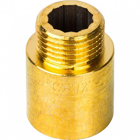 Удлинитель резьбовой латунный STOUT без покрытия 1/2&quot;x25мм ВН