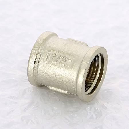 Муфта резьбовая латунная UNI-FITT никель 1/2&quot;