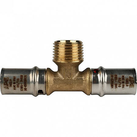 МП Тройник резьбовой пресс для металлопласта STOUT Ø16х1/2&quot;х16 Н