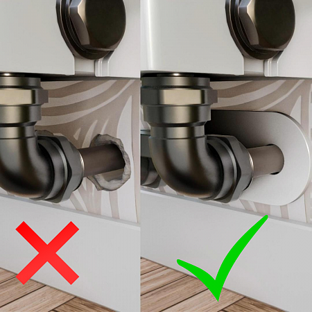 Отражатель декоративный для Г-образных трубок ESSAN HIDDEN двойной 50х2х15мм, хром RAL CHROME