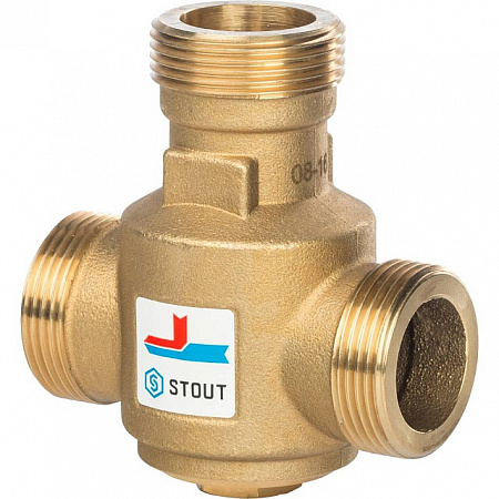 Клапан трехходовой термостатический смесительный STOUT 11/4&quot; Н (55°С)