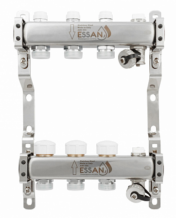 Коллекторная группа ESSAN GROUP803 нержавейка 1&quot;x3/4&quot; EK -3 выхода, без расходомеров (254 мм)