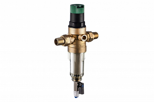 Фильтр промывной с редуктором ГЕЙЗЕР БАСТИОН Ø52,5 без покрытия 1/2&amp;quot; АМ-АМ, 90 мкм, пластиковая колб