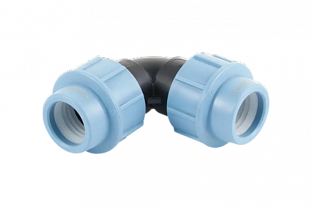 ПНД Уголок соединительный компрессионный UNIPUMP пластиковый Ø32х32-90°