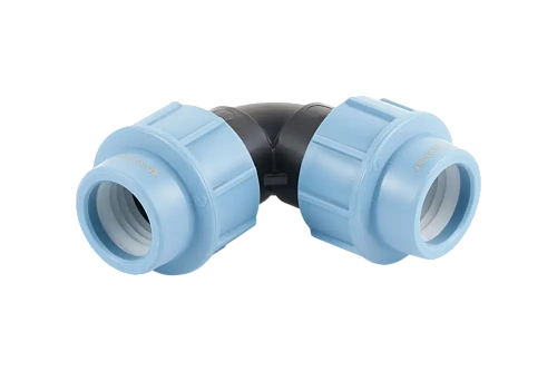 ПНД Уголок соединительный компрессионный UNIPUMP пластиковый Ø32х32-90°