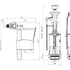 Арматура для бачка c боковым подводом 1/2&amp;quot; кнопка металлическая АНИПЛАСТ ЭКОНОМ WC6050M