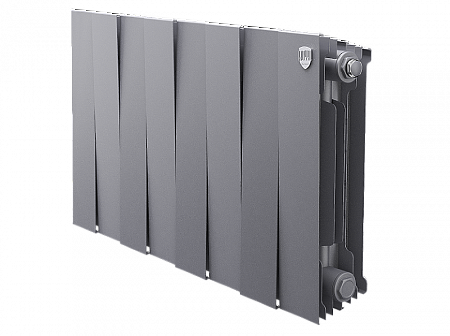 Радиатор биметаллический ROYAL THERMO PIANOFORTE SILVER SATIN 300x8 секций, серый (НС-1346089)