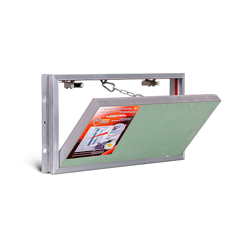 Люк потайной АЛЮМИНИЕВЫЙ со съемной дверцей (НАЖИМНОЙ) ПРАКТИКА &amp;quot;КОНТУР&amp;quot; КР 40x20