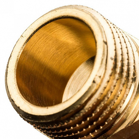 Ниппель переходной резьбовой латунный STOUT без покрытия 1/2&quot;x1/4&quot; Н