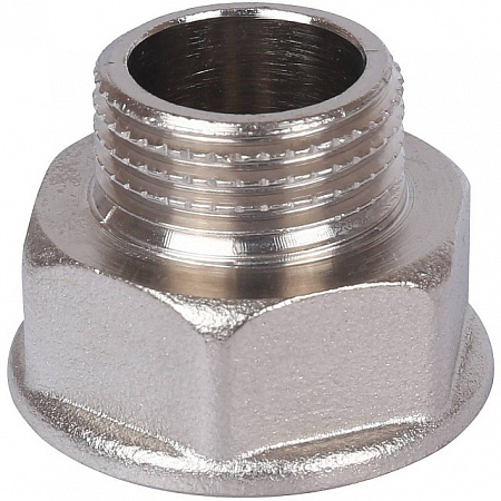 Переход под ключ резьбовой латунный STOUT никель 3/4&quot;х3/4&quot; ВН