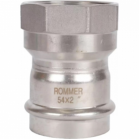 Переходник ВПр-ВР, 54х2, из нержавеющей стали прессовой ROMMER