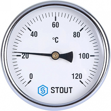 SIM-0001-101015 STOUT Термометр биметаллический с погружной гильзой. Корпус Dn 100 мм, гильза 100 мм