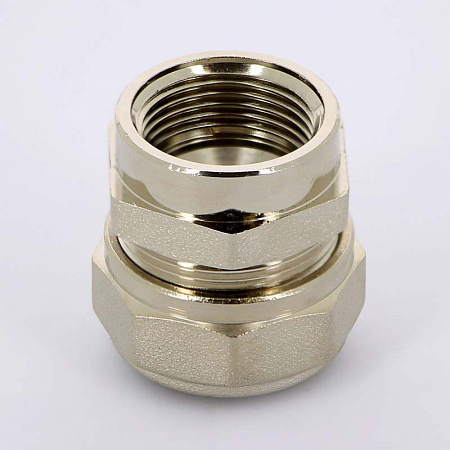Муфта обжимная латунная UNI-FITT никель Ø26х3/4&quot; В