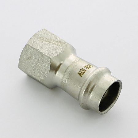 НП Муфта резьбовая пресс из нержавейки UNI-FITT фитинг Ø18x1/2&quot; В