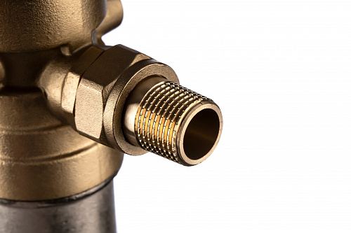 Фильтр промывной с редуктором ГЕЙЗЕР БАСТИОН Ø52,5 без покрытия 1/2&amp;quot; АМ-АМ, 90 мкм, латунная колба