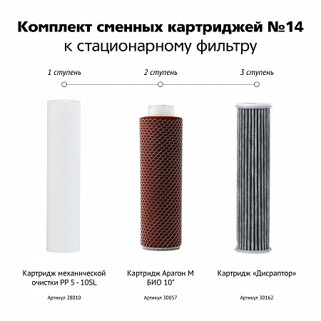 Комплект сменных картриджей ГЕЙЗЕР №14 для УЛЬТРА БИО для мягкой воды (411)