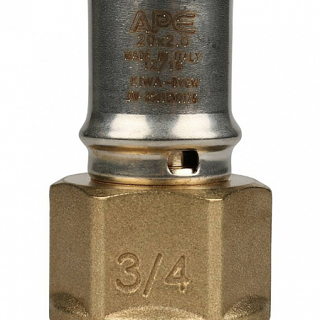 МП Муфта резьбовая пресс для металлопласта STOUT Ø20х3/4&quot; В