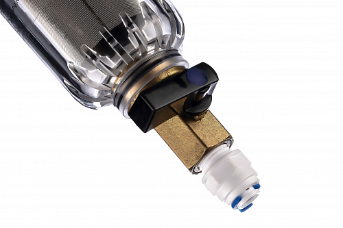 Фильтр промывной поворотный ГЕЙЗЕР БАСТИОН Ø60 без покрытия 3/4&amp;quot; АМ-АМ, 90 мкм, пластиковая колба