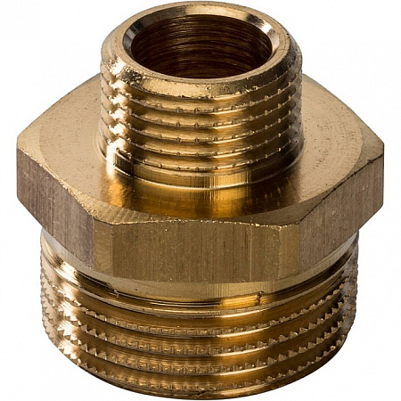 Ниппель переходной резьбовой латунный STOUT без покрытия 3/4&quot;x3/8&quot; Н