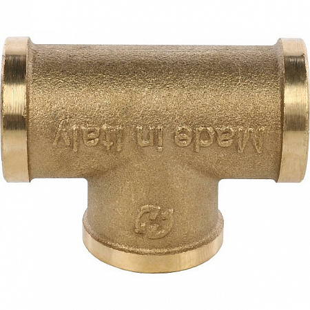 Тройник резьбовой латунный STOUT без покрытия 3/8&quot; В