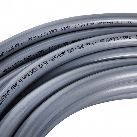 СТ Труба из сшитого полиэтилена STOUT PE-Xa/EVOH Ø25х3,5 - СЕРЫЙ (30 м)