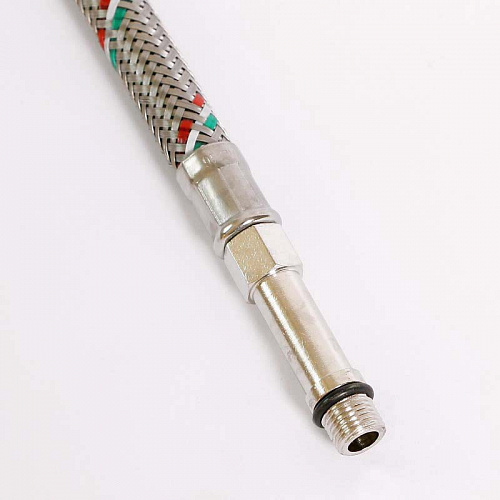 Гибкая подводка для смесителя UNI-FITT МL10х1 - 1/2&amp;quot;, 120 см, удл. штуцер, DN 8, оплётка из нерж. ст