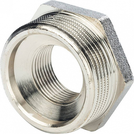 Футорка резьбовая латунная STOUT никель 1&quot;x1/2&quot; ВН