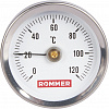 Термометр биметаллический накладной ROMMER с пружиной. Корпус Dn 63 мм, 0...120°С, 1 -2